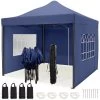 LifeGoods Partytent - 3x3 M - Zijwanden - Easy Up - Opvouwbaar - Waterdicht - Draagtas Met Wieltjes - Donkerblauw