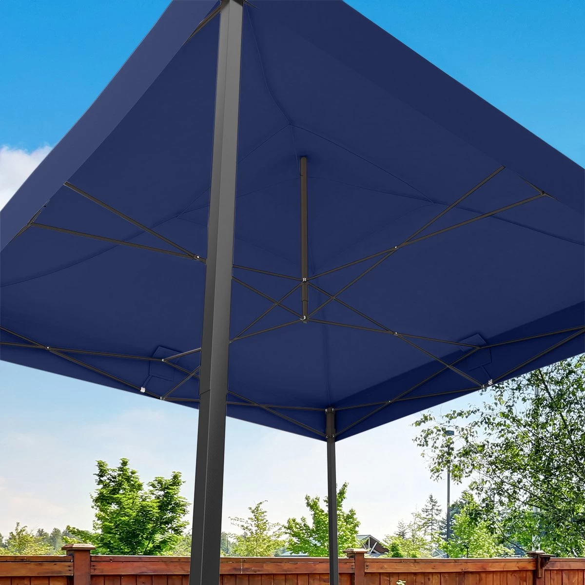 LifeGoods Partytent - 3x3 M - Zijwanden - Easy Up - Opvouwbaar - Waterdicht - Draagtas Met Wieltjes - Donkerblauw - Afbeelding 8