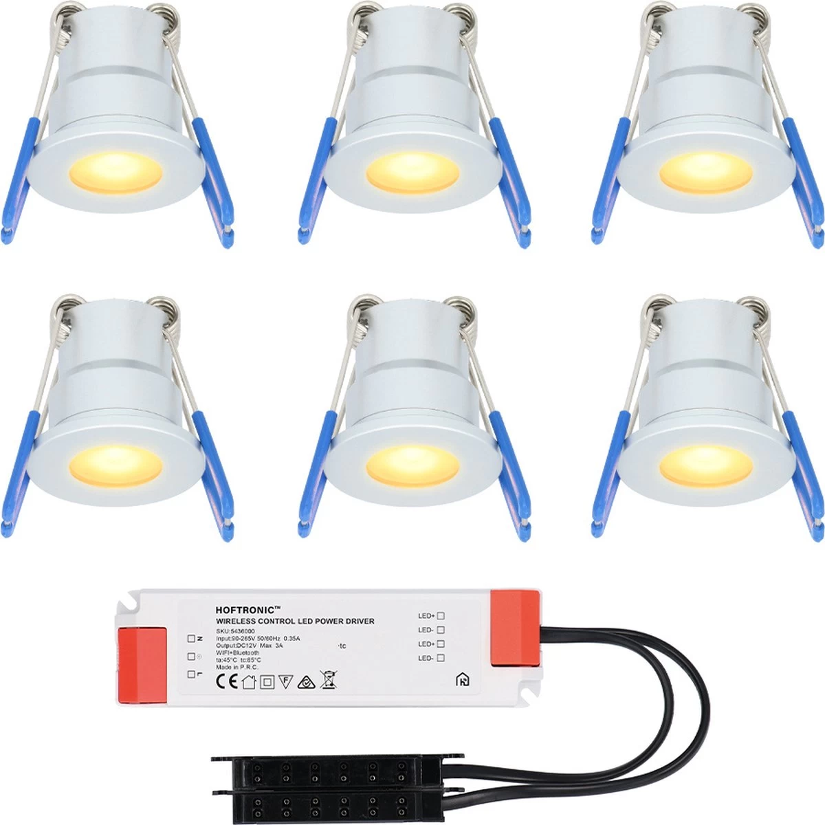 6x Milano RVS Smart LED Inbouwspots Complete Set - Wifi & Bluetooth - 12V - 3 Watt - 2700K Warm Wit - Veranda Verlichting - Voor Binnen En Buiten - Afbeelding 9