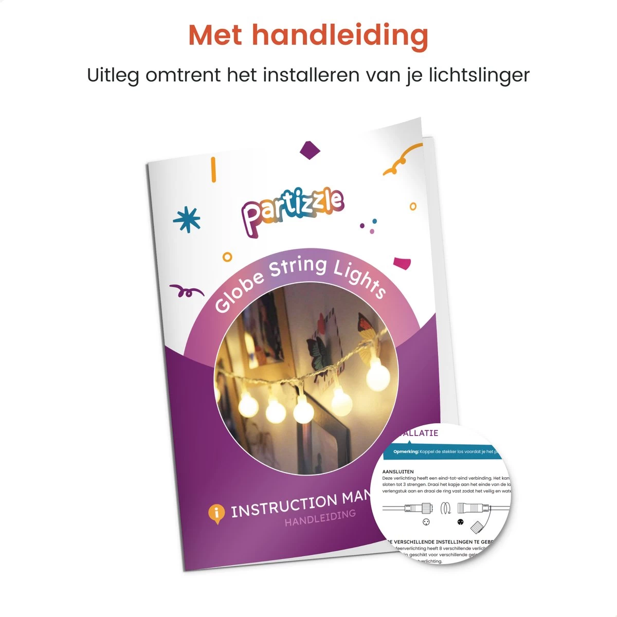 Partizzle 12m Lichtsnoer - Buiten & Binnen - Kamer Decoratie Lichtjes Slinger Tieners - Lampjes Lichtslinger Kinderkamer - Fotoslinger - Sfeer En Feestverlichting - Tuinverlichting - Warm Wit / 120 LEDs - Afbeelding 9