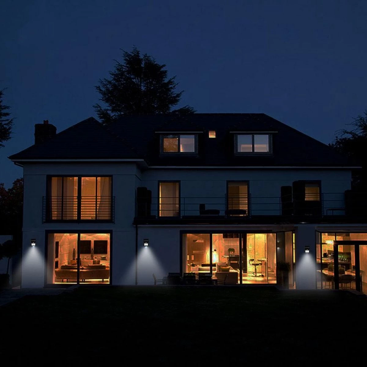 Solar Lamp | Wit | 20 LED Tuinverlichting| Verlichting Op Zonne-energie | IP65 Waterdicht |Tuinverlichting Op Solar | Buitenlamp Op Zonne-energie | Bewegingssensor & Nachtsensor | Tuinlamp Op Zonne-energie | - Afbeelding 5