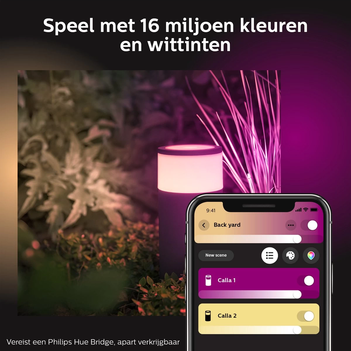Philips Hue Calla Sokkellamp - Wit En Gekleurd Licht - Zwart - Laag - Laagspanning - Uitbreiding - Afbeelding 4