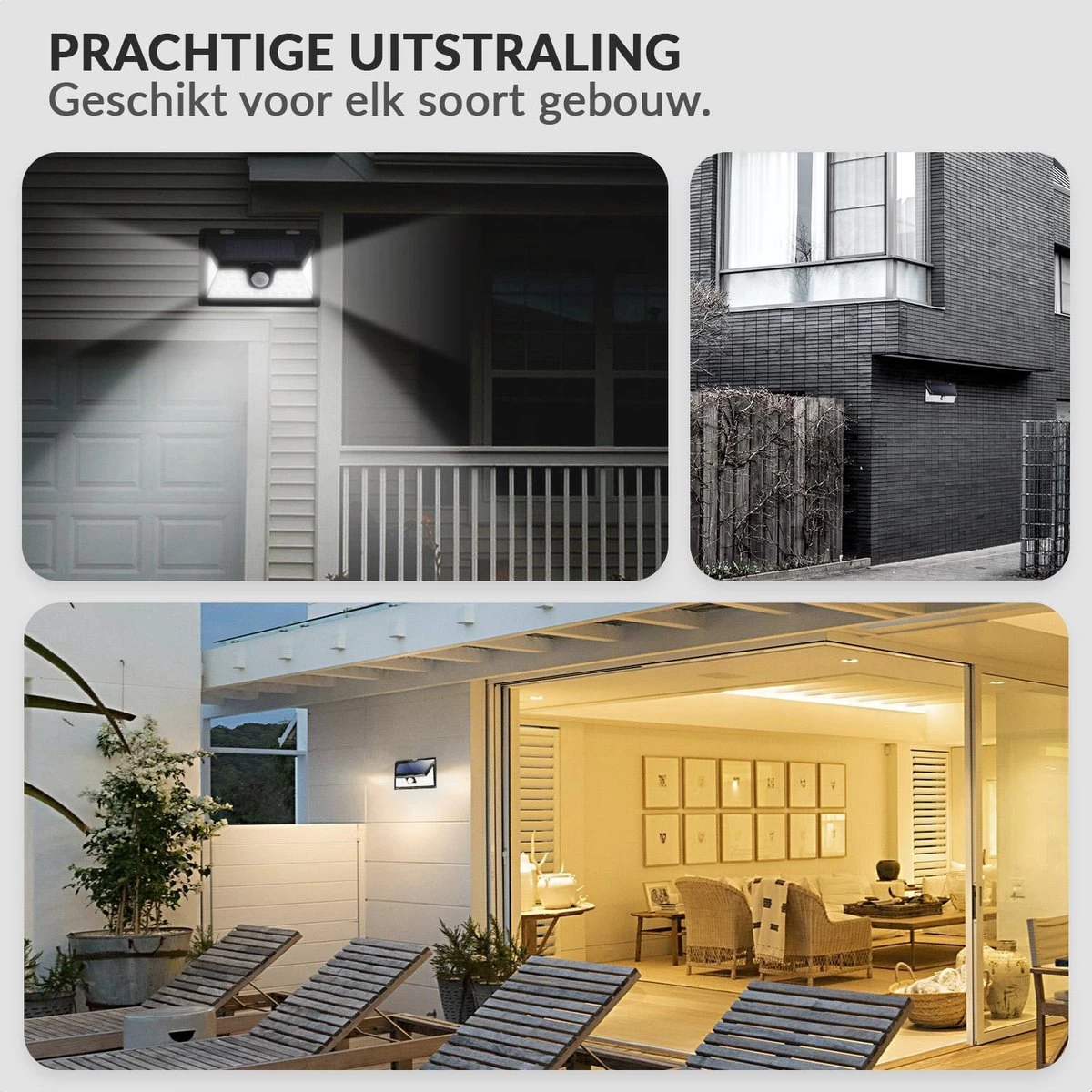 SensaHome Solar Lamp 34 Led Met Bewegingssensor Voor Buitenverlichting | Slimme Lamp | Energievriendelijk Op Zonne-energie | Buitenverlichting Wandlamp Met Sensor En Led - Afbeelding 9