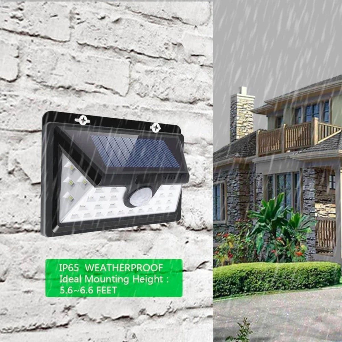 SensaHome Solar Lamp 34 Led Met Bewegingssensor Voor Buitenverlichting | Slimme Lamp | Energievriendelijk Op Zonne-energie | Buitenverlichting Wandlamp Met Sensor En Led - Afbeelding 15