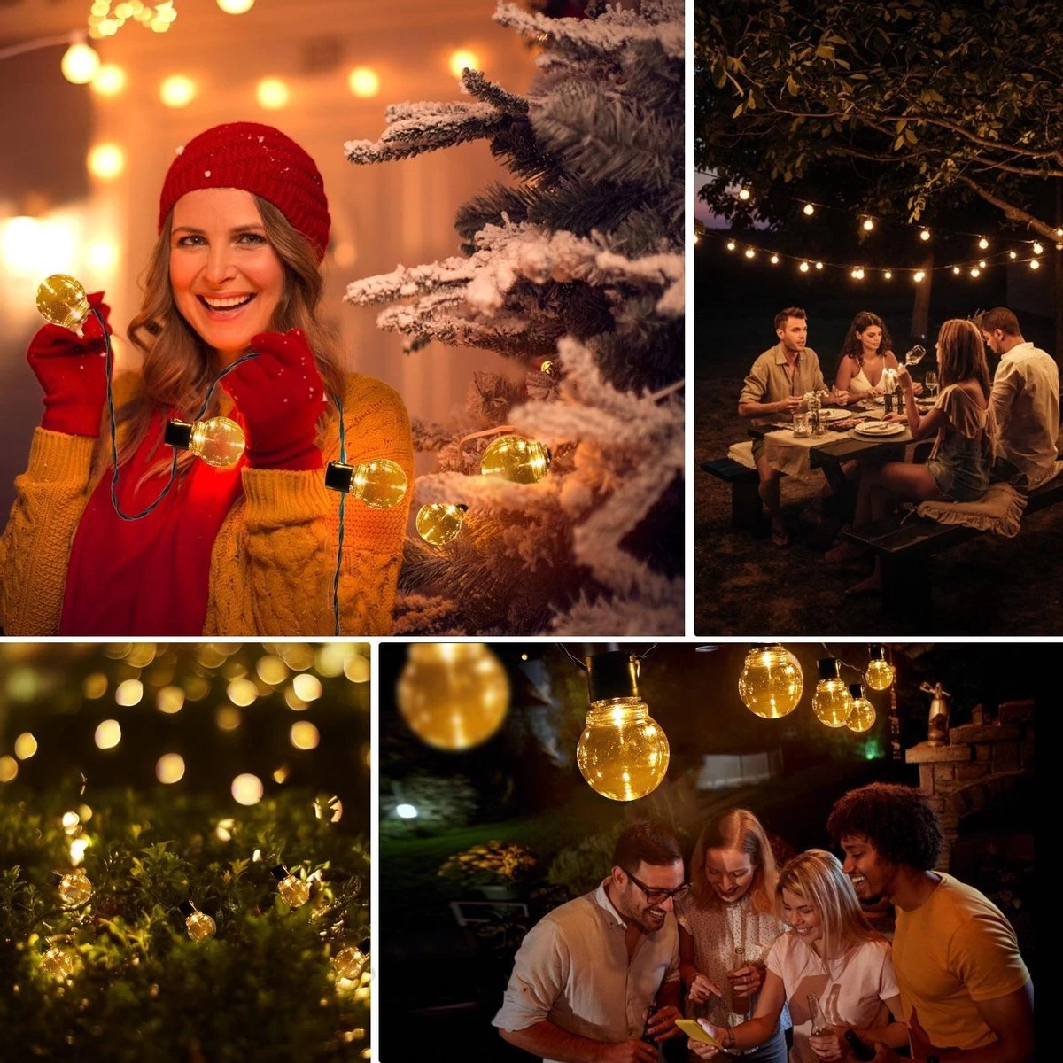 Aigostar 10VRG Solar Lichtsnoer - Lichtslinger Op Zonne-energie - Lampjes Slinger - 20 Transparante LED - 3000K - 5.8 Meter - Afbeelding 9