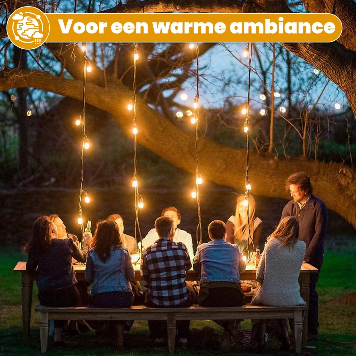 Homèlle Lichtsnoer - 15 LED - 15 Meter - Warm-wit - Tuinverlichting - Kerstverlichting - Buitenverlichting - Lichtslinger - Lampjes Slinger - Transparant - Afbeelding 5