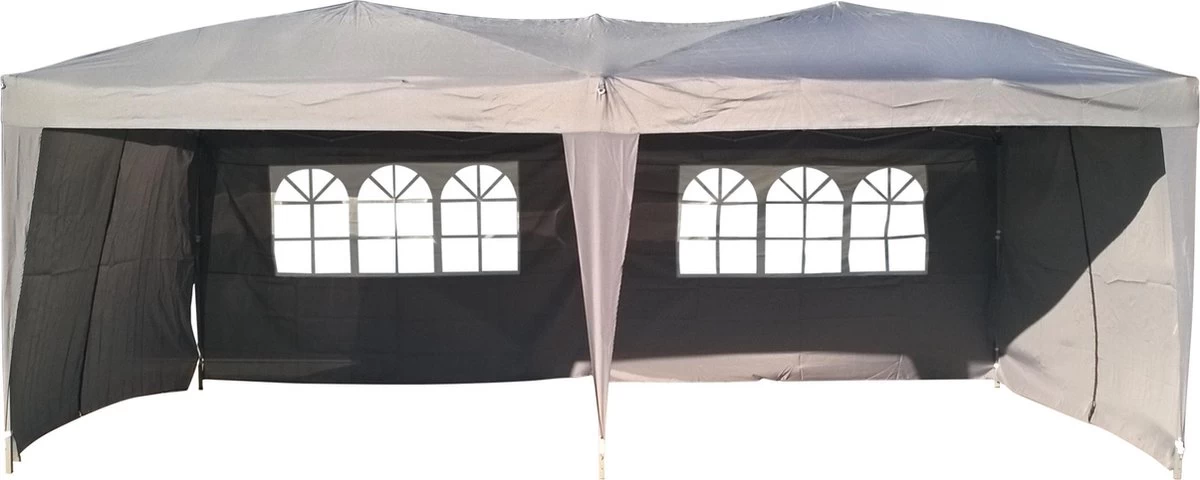 Partytent 3x6m Easy Up - 6 Zijwanden - Grijs