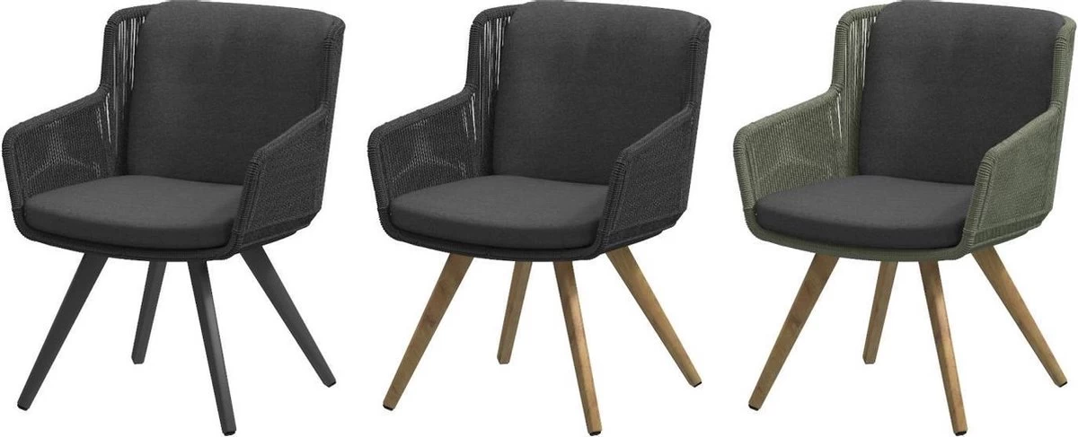 4 Seasons Outdoor 4SO Armstoel Flores Anthracite - 1 Stuk - Afbeelding 3