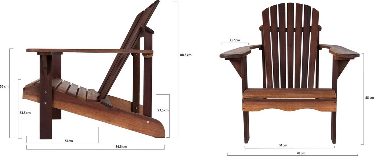 MaximaVida Adirondack Tuinstoel Toronto Oil - Uit Exclusief Mahoniehout - Afbeelding 2