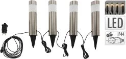 Pro Garden ProGarden Tuinlampen 4 St LED 6.3x37.5 Cm