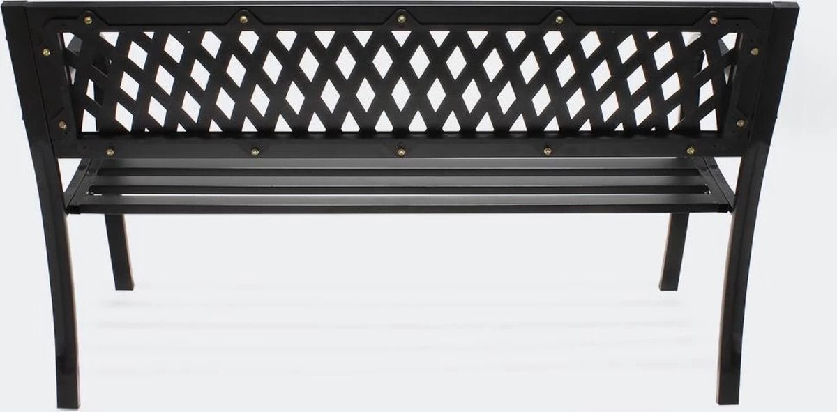 Tuinbank - Marijke -Tuinbankje - Tuinbank Metaal - Tuinbank Hout - Weersbestendig - 126 X 53 X 77 Cm - Afbeelding 4