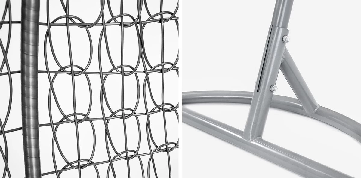 Hangstoel - Ei Stoel - Met Grijze Standaard & Kussens - Tot 125kg - Afbeelding 2