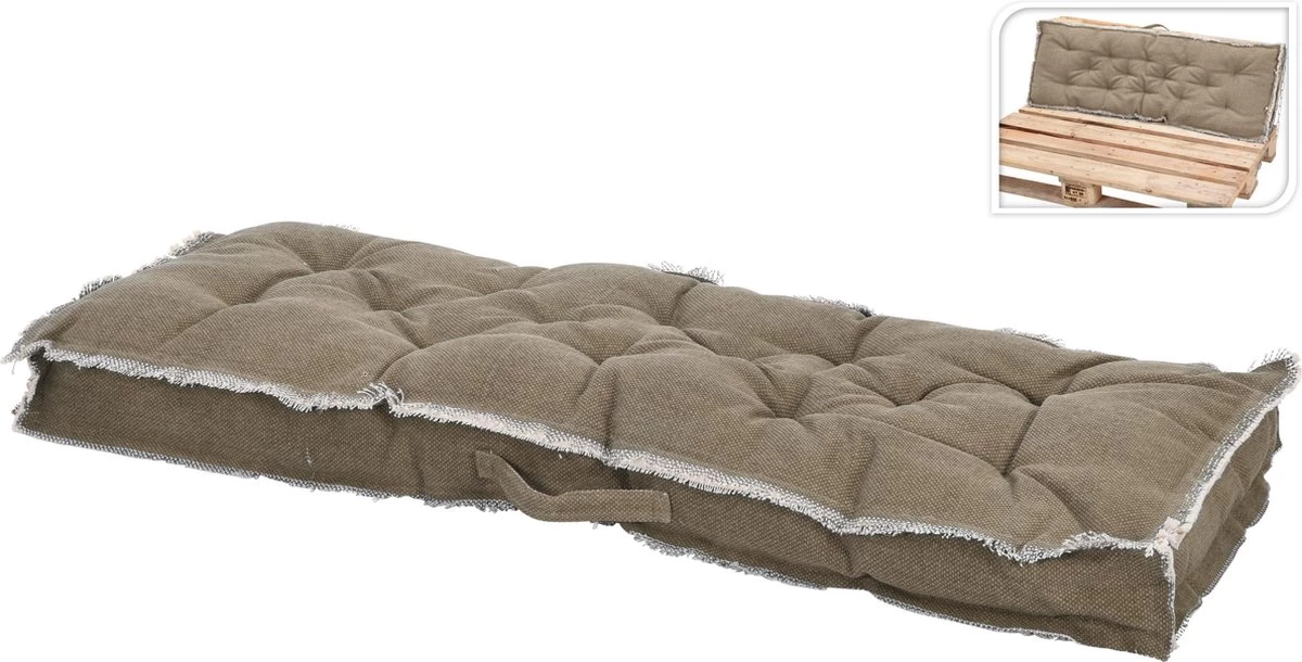 MaxxGarden Palletkussen - Rugkussen Loungeset Bank - Palletsofa - 120x40cm - Taupe - Afbeelding 2