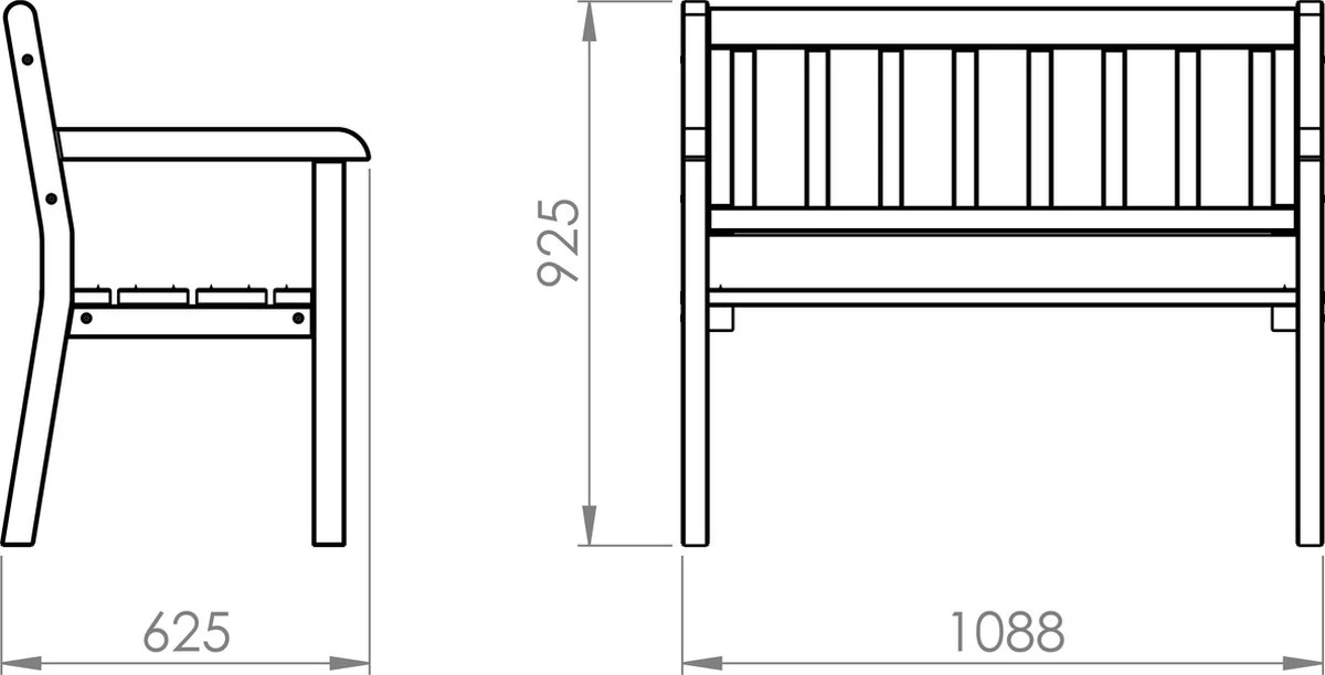 AXI Charlotte Tuinbank Van Hout 110 Cm - Bruin - Afbeelding 4