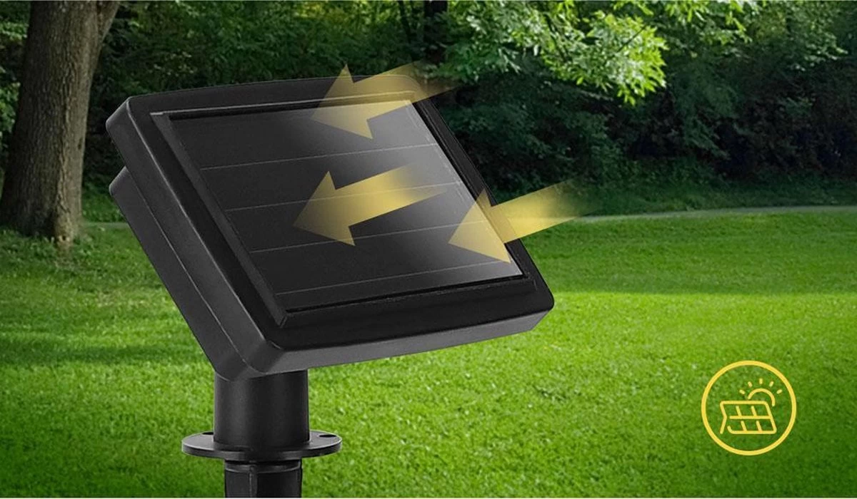 Aigostar 10VRG Solar Lichtsnoer - Lichtslinger Op Zonne-energie - Lampjes Slinger - 20 Transparante LED - 3000K - 5.8 Meter - Afbeelding 11