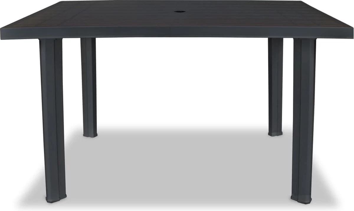 VidaXL Tuintafel 126x76x72 Cm Kunststof Antraciet - Afbeelding 2
