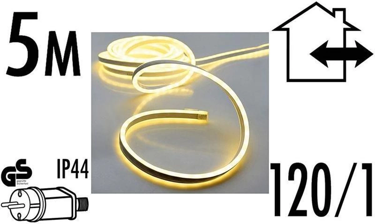 DecorativeLighting Lichtslang 5 Meter - 600 SMD-LED - Warm Wit - Afbeelding 3