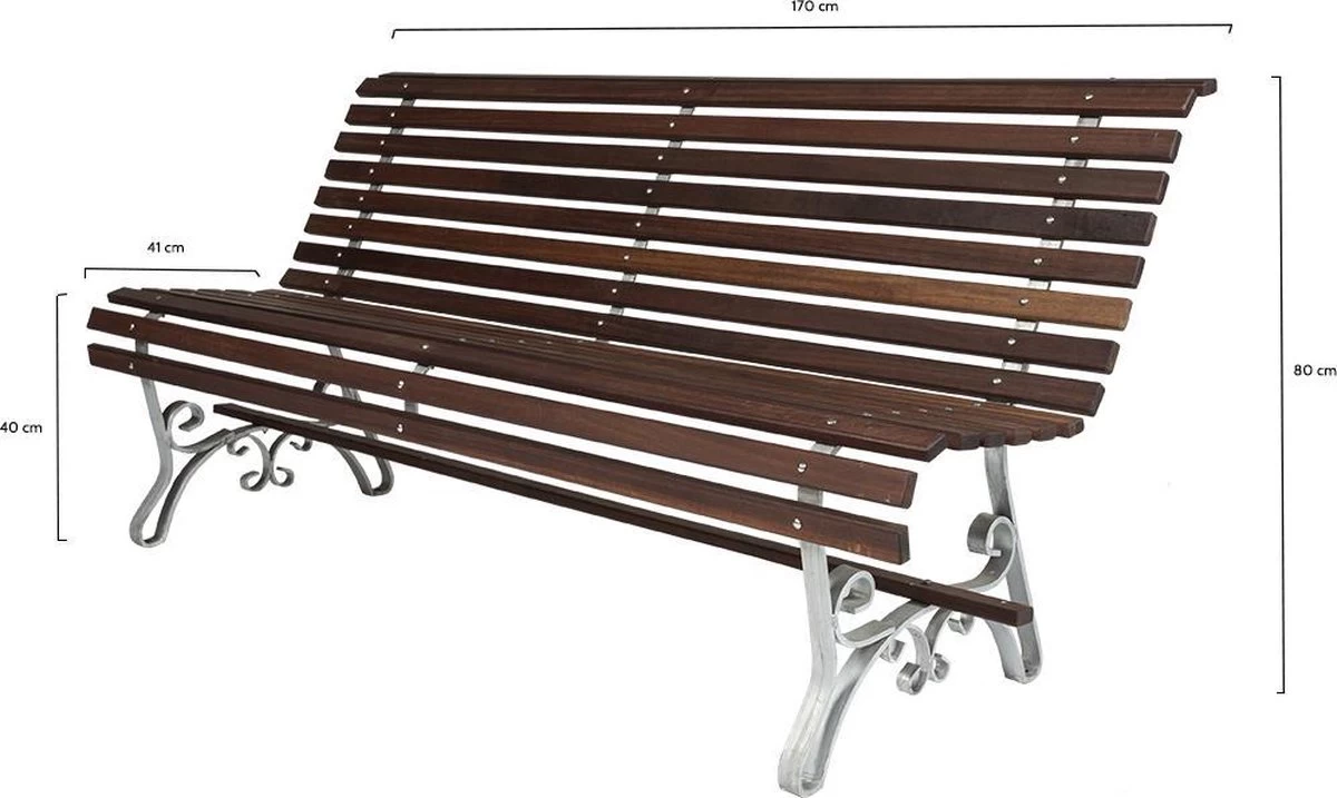 MaximaVida Tuinbank Budapest Oil 170 Cm - Uit Exclusief Mahoniehout - Afbeelding 6