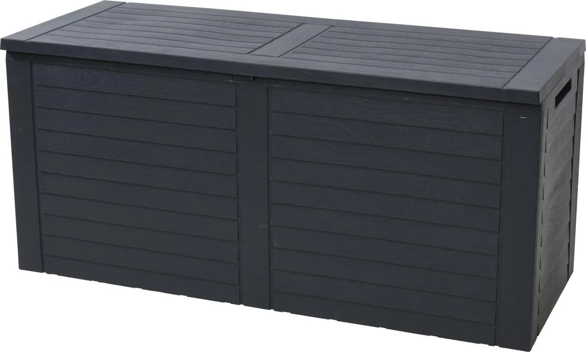 KOOPMAN Kussenbox - Tuinkist - Opslagbox - 240 Liter - Met Verzonken Handgrepen - 115x45x53CM - Zwart - Afbeelding 3
