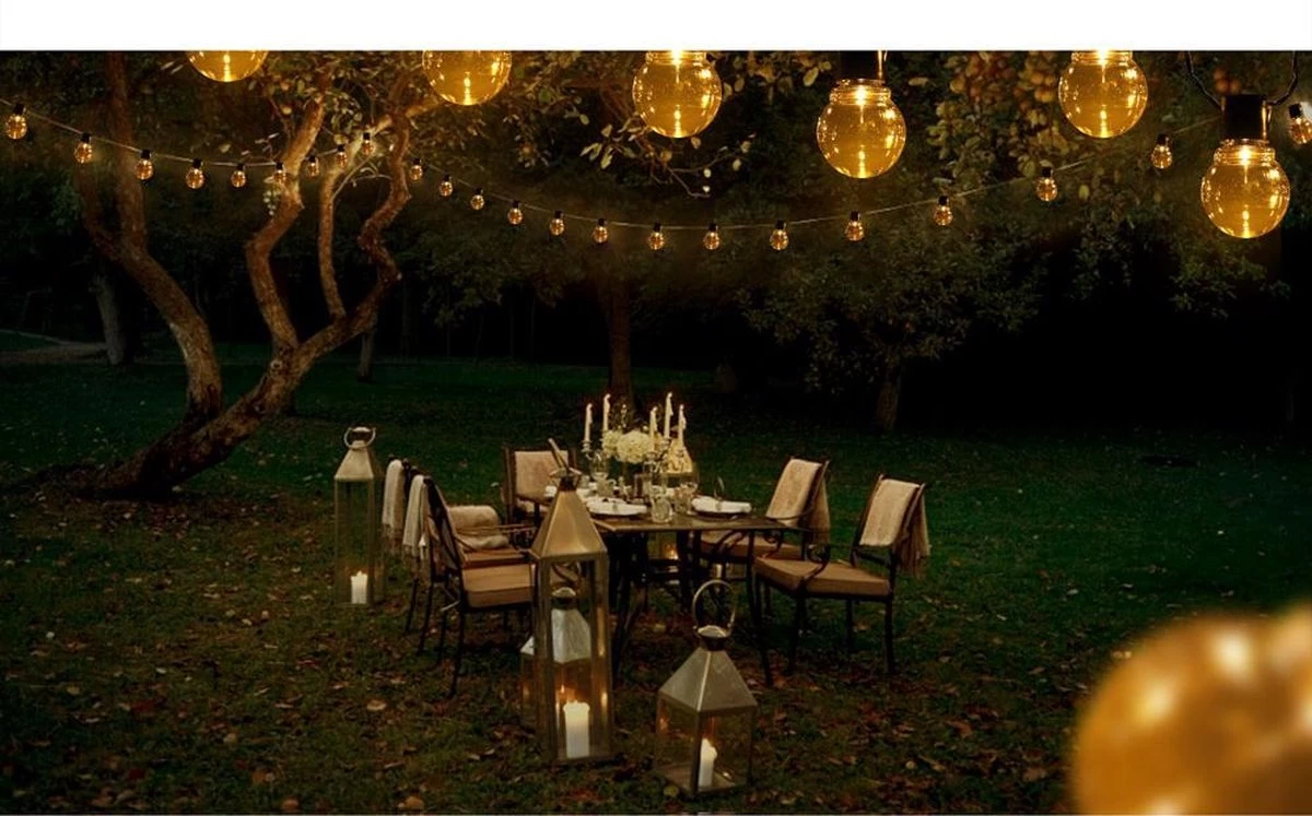 Aigostar 10VRG Solar Lichtsnoer - Lichtslinger Op Zonne-energie - Lampjes Slinger - 20 Transparante LED - 3000K - 5.8 Meter - Afbeelding 15