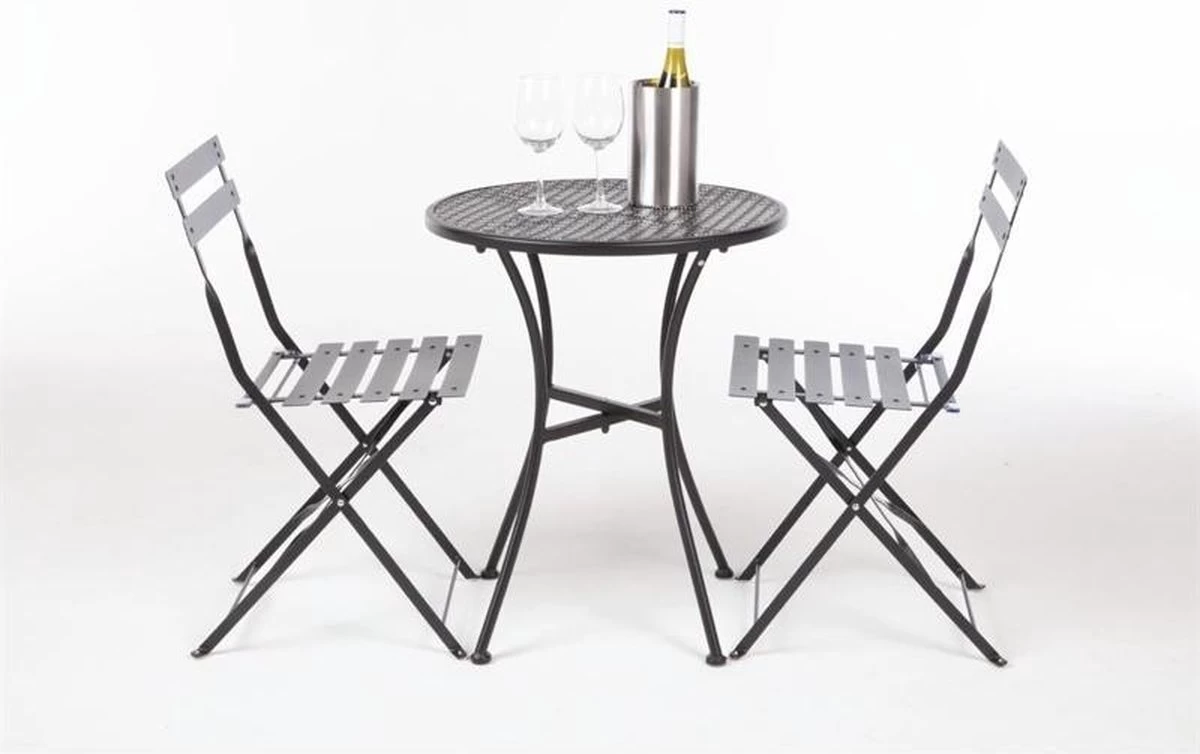 Bolero Ronde Stalen Bistro Tafel Zwart 60cm - Afbeelding 2