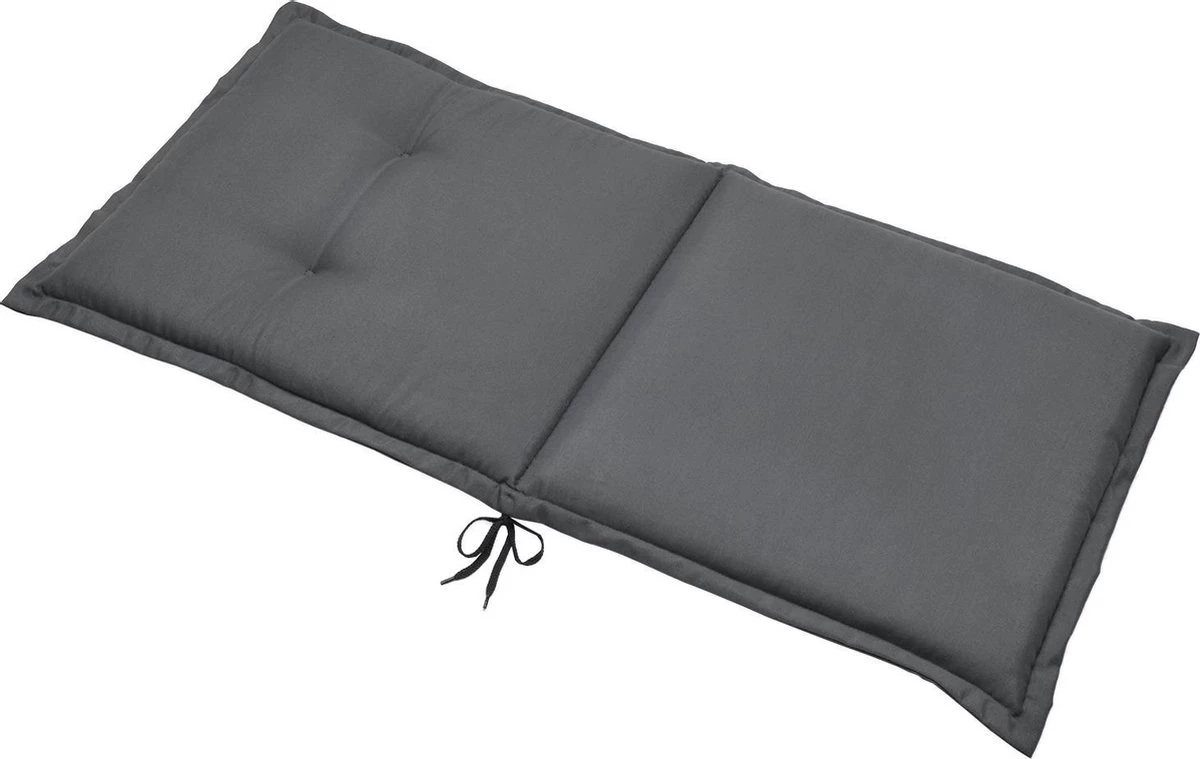 Beautissu Set Van 6x Tuinkussens Lage Rug Loft NL 100 X 50 X 6 Cm - Kussen Antraciet - Zitkussen Sierkussen Tuinstoel - Afbeelding 4