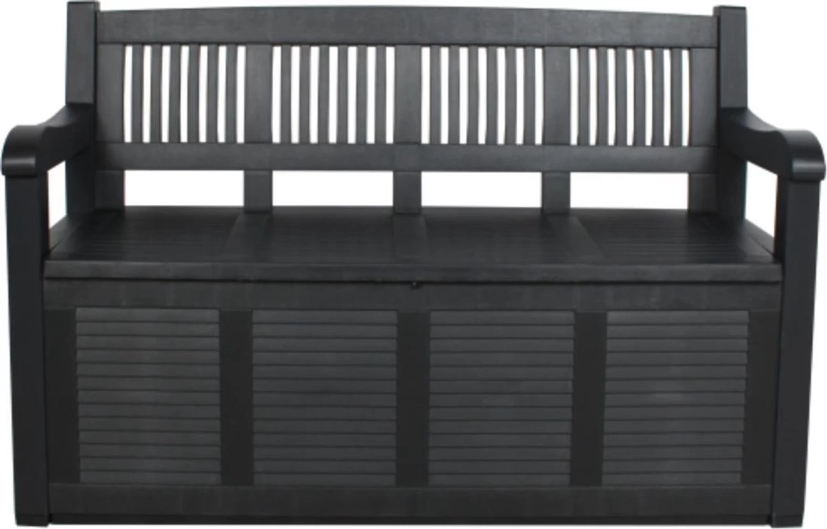 Merkloos Opbergbank Van Kunststof | 130 X 60 Cm | Antraciet