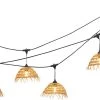 Føro Boho LED Lichtsnoer - 10 M - 10 Lampen Warm Wit - 10 Gevlochten Lampenkapjes