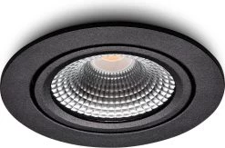 Ledisons LED Inbouwspots Zwart Met Driver - Dimbaar Kantelbaar IP54 3W 2700K Warm Wit Licht 240V 60 Stralingshoek >90 CRI Traploos Dimmen - Vivaro Zwart - Slechts 23MM Inbouwdiepte! 5 Jaar Garantie Energieverbruik: A++