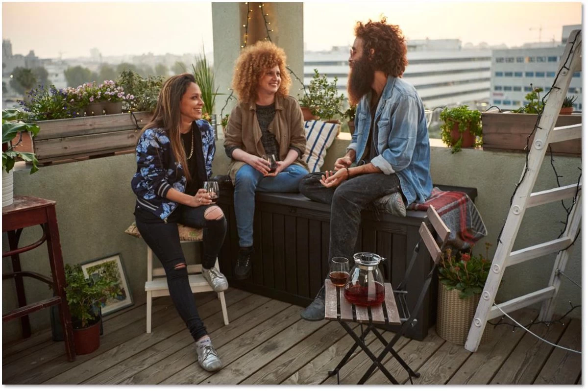 Keter Rockwood Opbergbox - 570L - 155x72.4x64.4cm - Grafiet - Afbeelding 6