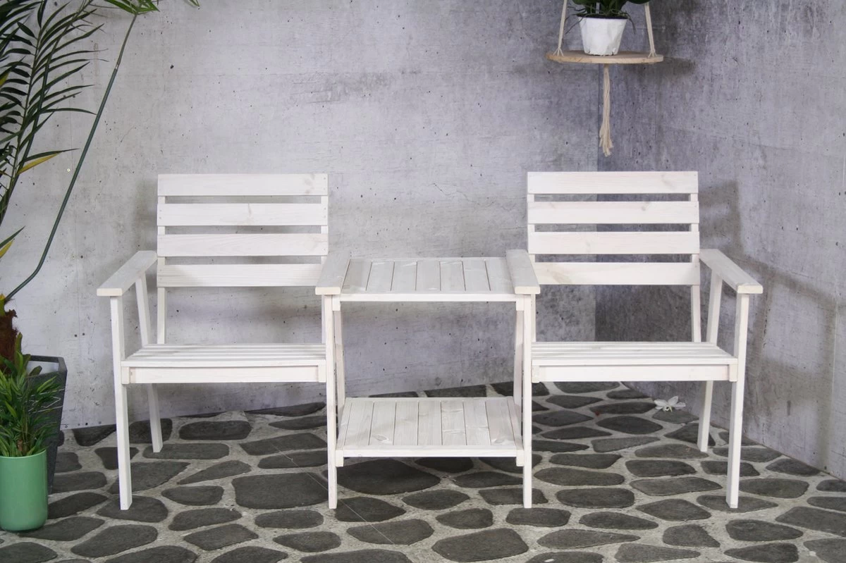 Tuinbank - Romeo Tete A Tete - Wit - 170cm - Afbeelding 5