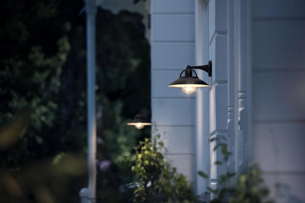 Philips Mygarden Cormorant Wandlamp Buiten - Muurlamp - Tuinverlichting LED Buiten - Buitenlamp - Incl. Philips Hue White Filament Standaardlamp E27 - Zwart - Afbeelding 8