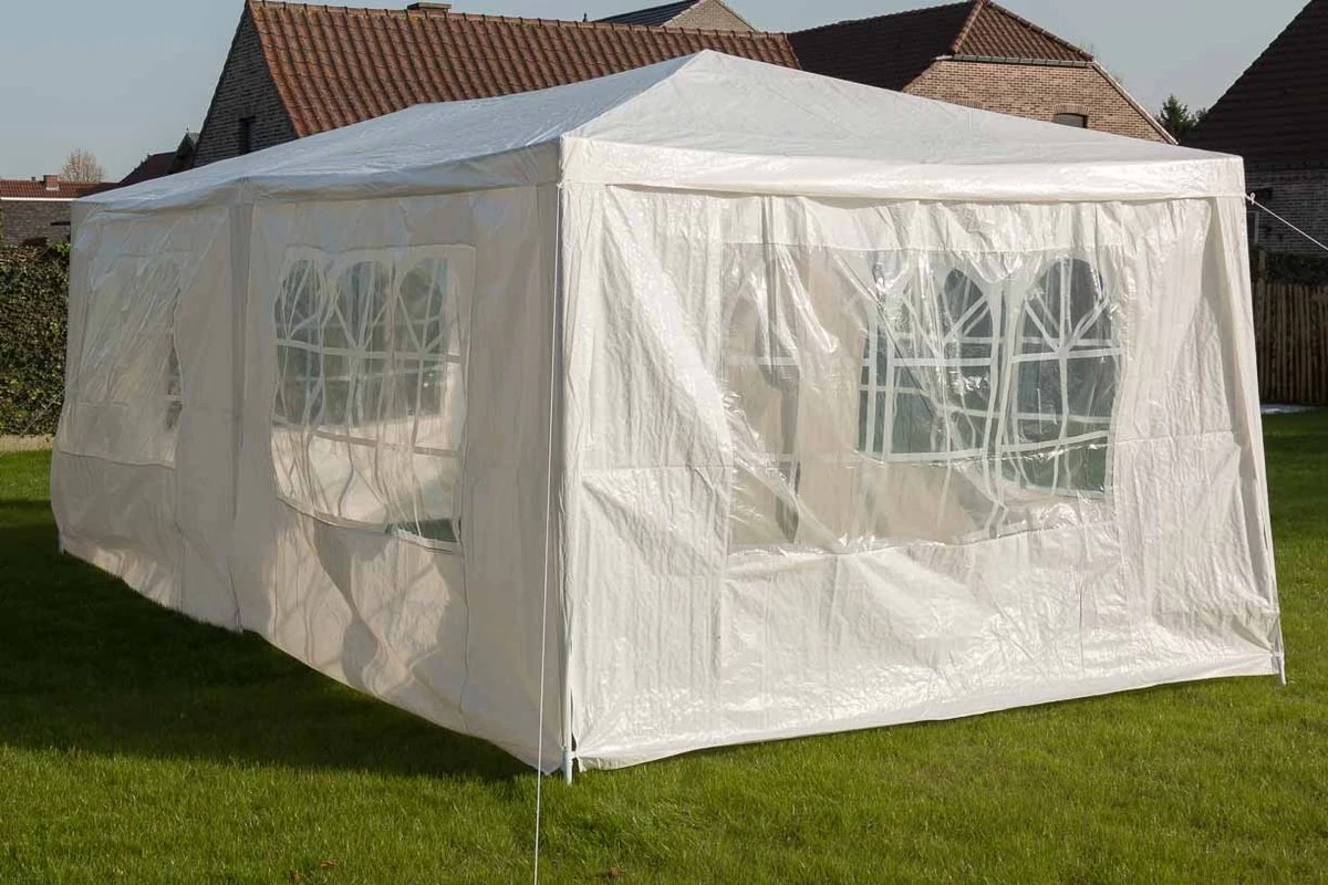 MaxxGarden Partytent - Paviljoen - 300 X 600 X 250 Cm - Met Zijwanden - Waterdicht Pro - 32mm Buizen – Wit - Afbeelding 2
