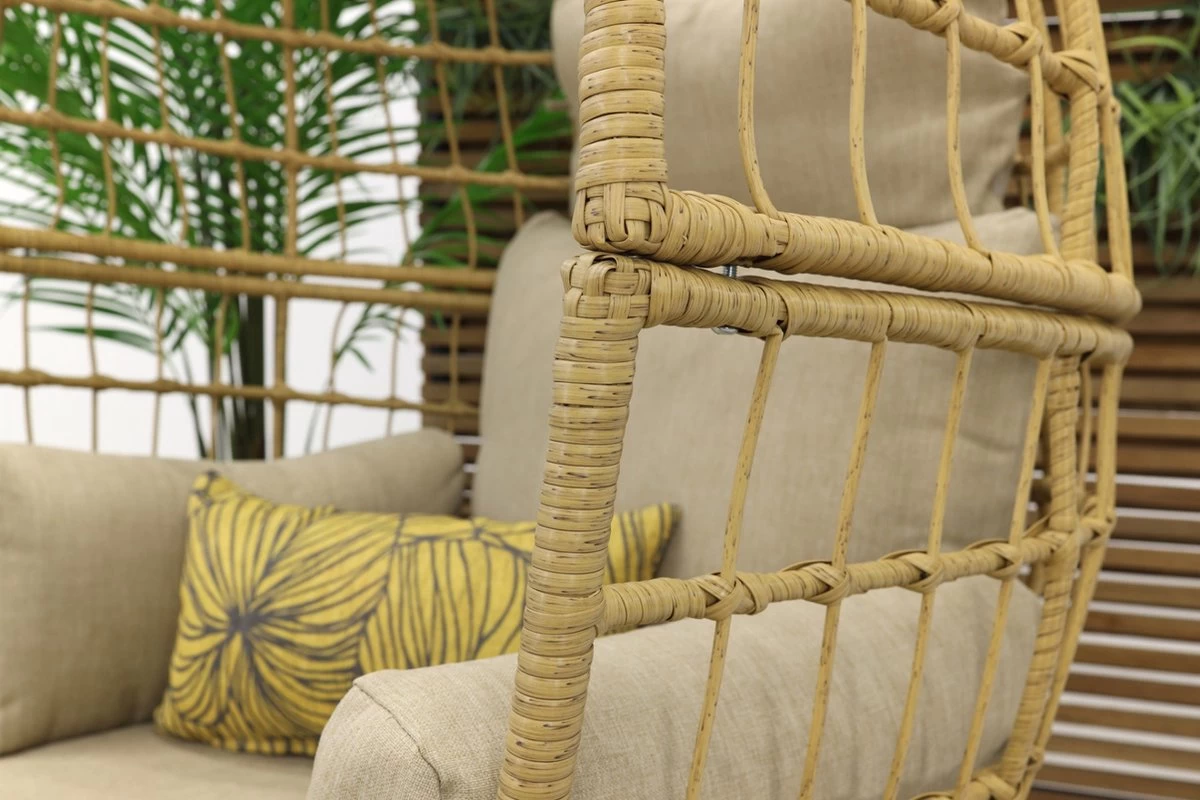 Lola Egg Relaxstoel - Natural Sand - Mand Stoel - Afbeelding 13