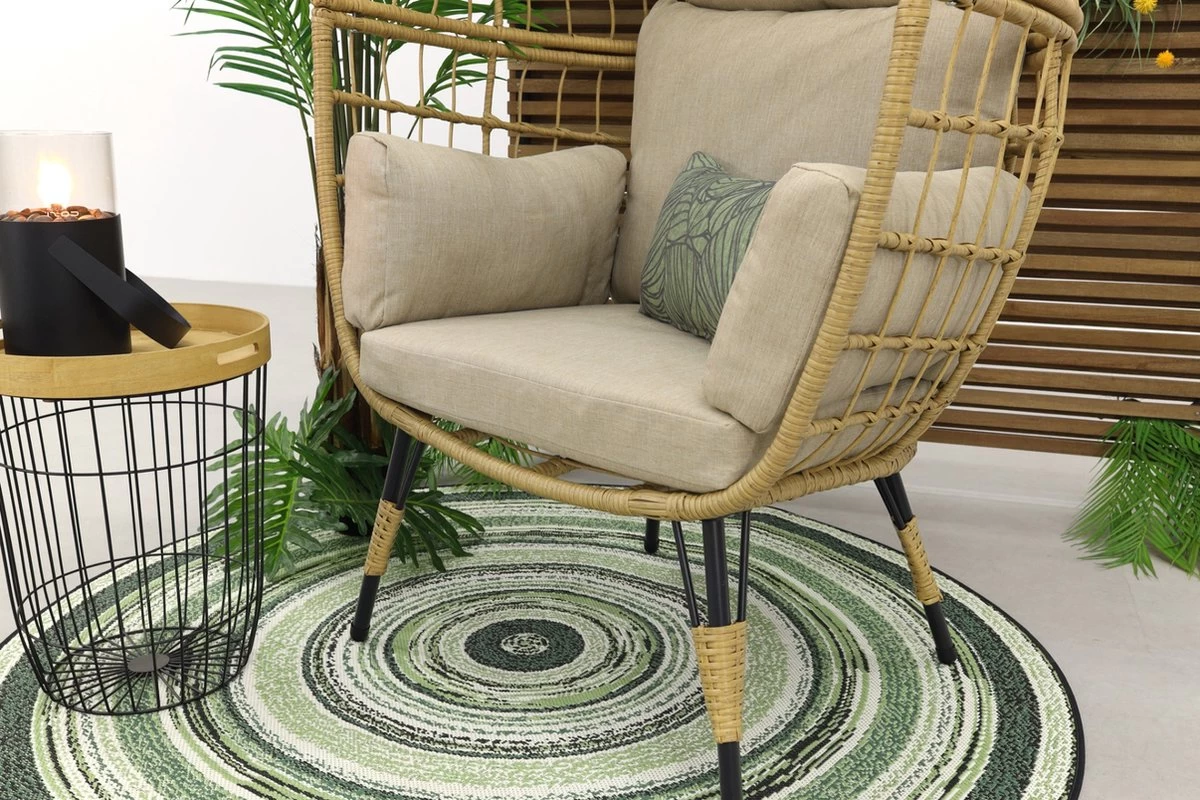 Lola Egg Relaxstoel - Natural Sand - Mand Stoel - Afbeelding 14