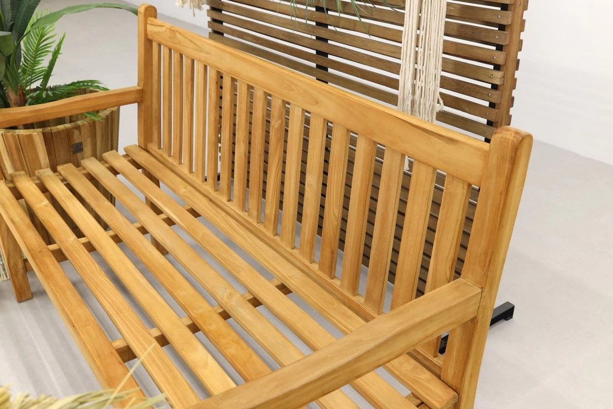 Teak Houten Tuinbank Bison - 150 Cm. - Afbeelding 8