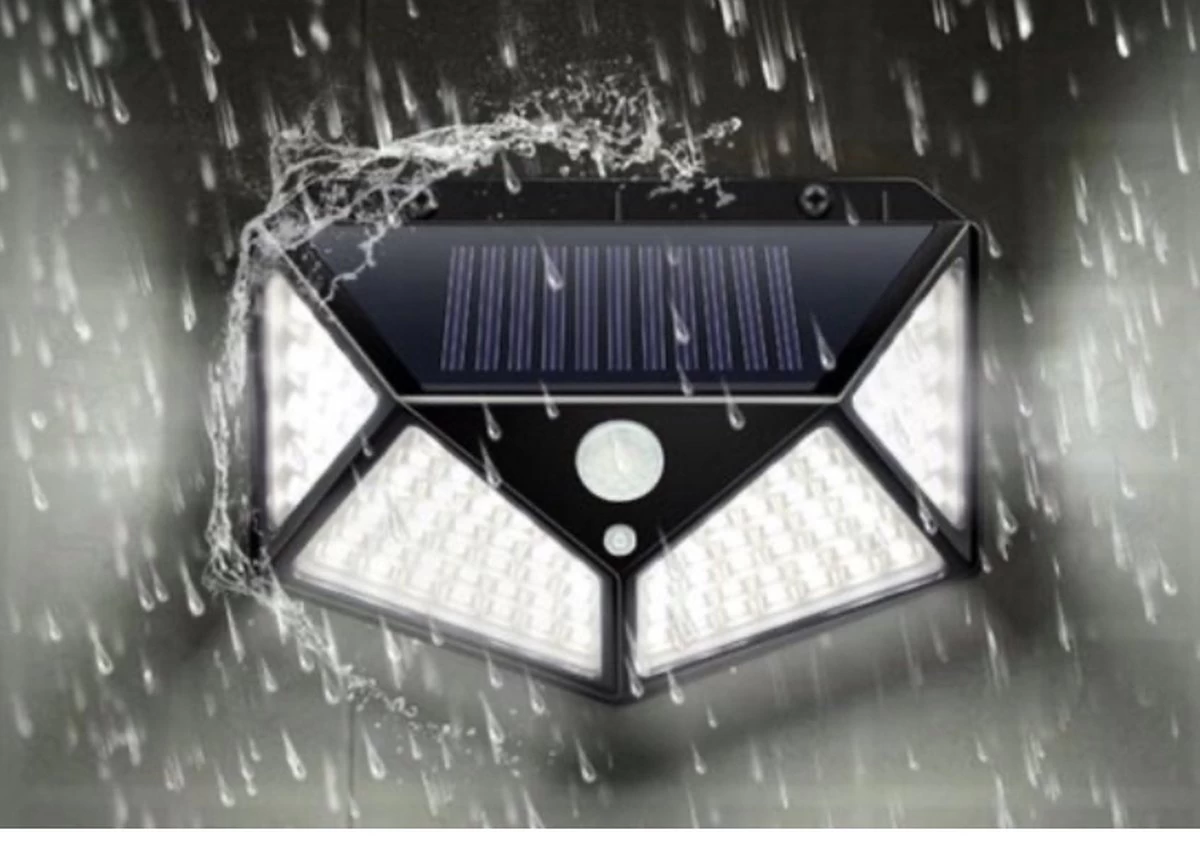 Solar Buitenlamp - Bewegingssensor - 100 LED - Waterdicht - Buiten & Tuin Sensor - Buitenverlichting Op Zonne-energie - Afbeelding 3