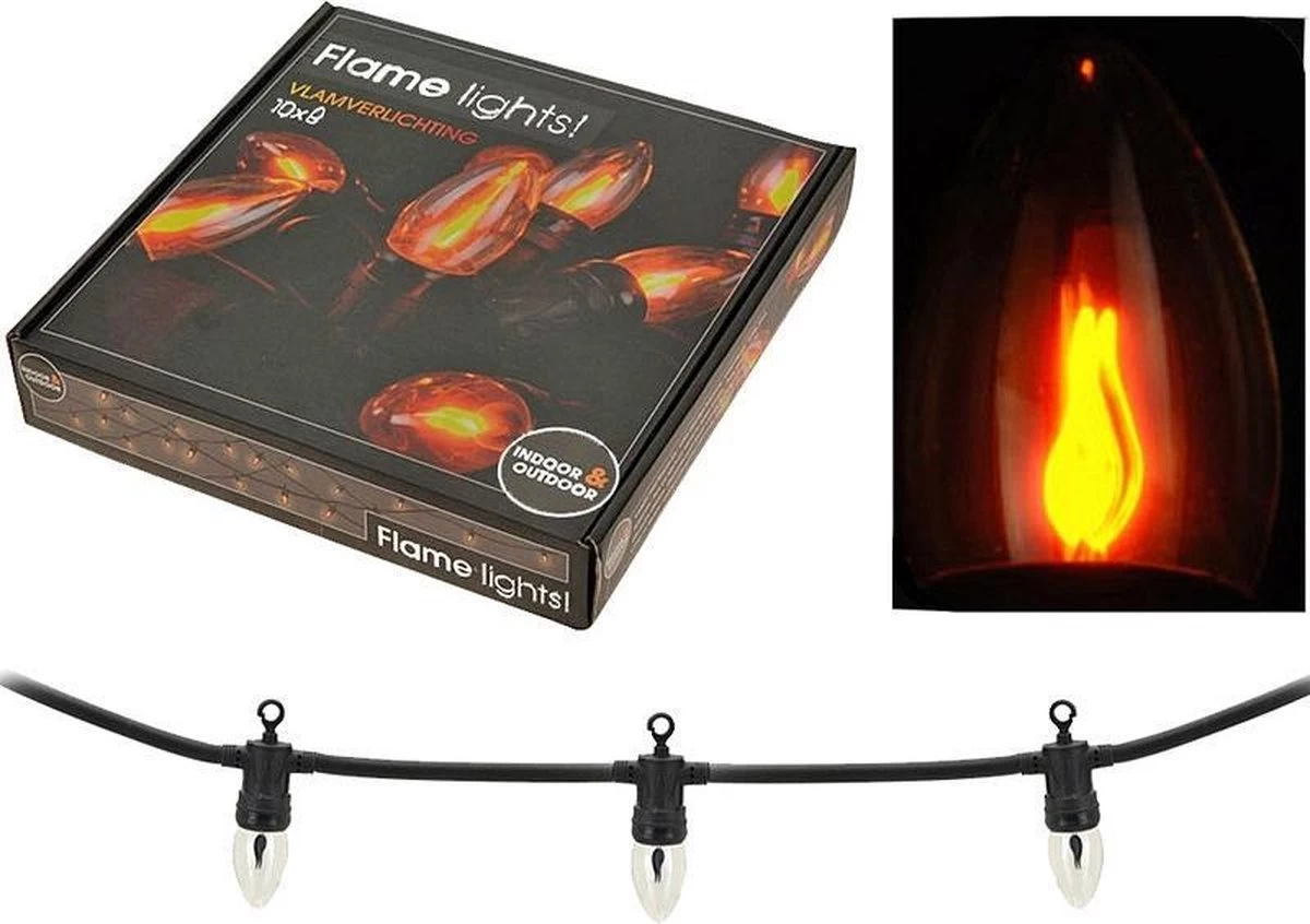 Merkloos Sprookjesverlichting 3,6 M Met 10 Bollen Warm Wit Vlameffect - Afbeelding 11