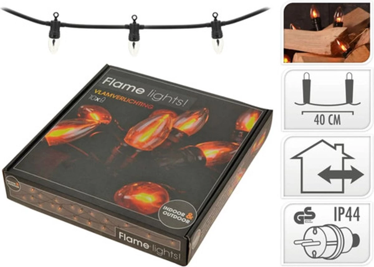 Merkloos Sprookjesverlichting 3,6 M Met 10 Bollen Warm Wit Vlameffect - Afbeelding 14
