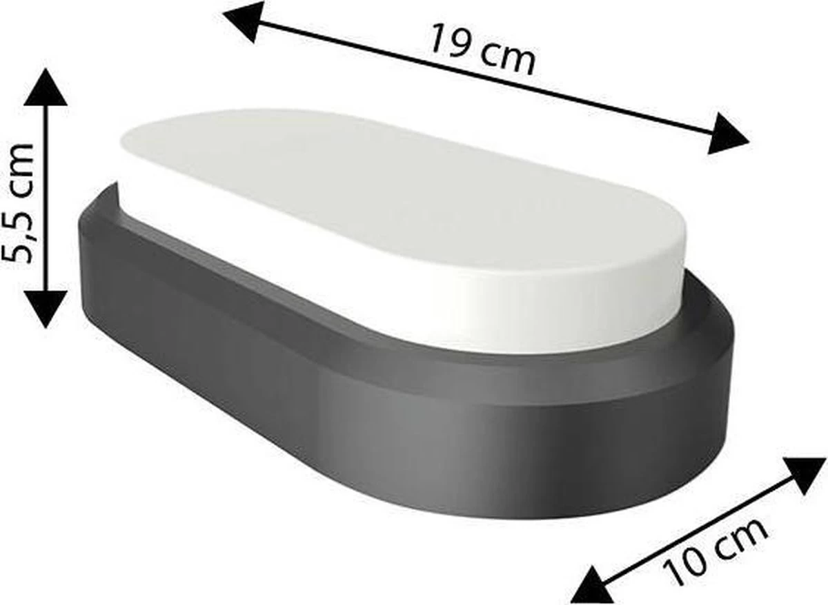 V-Tac Zwarte Ovale LED Plafondlamp Klein - Afbeelding 18