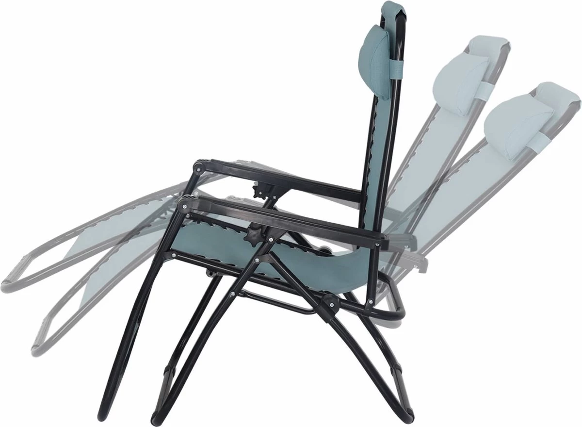 Alice's Garden Campingstoel PATRICK - Set Van 2 - Opvouwbaar - Verstelbaar - Smaragdgroen - Afbeelding 4