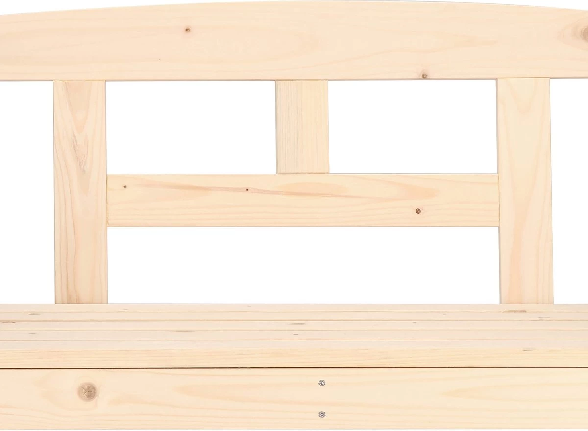 Merkloos Springos Tuinbank | Tuinbankje | Zitbank Buiten | Naaldhout | 119 X 78 X 45 Cm | Licht - Afbeelding 9