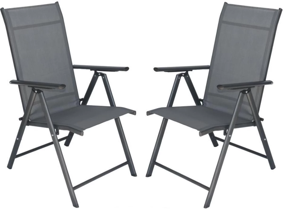 Tuinstoelen Met 7 Standen, Set Van 2 Stuks Grijs