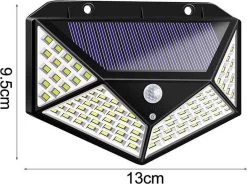 ®Nemiwoo- Solar Lamp Buiten - Wandlamp 2022 Model - 100 LED Tuinverlichting - Verlichting Op Zonne-energie - IP65 Waterdicht - Buitenverlichting - Buitenlamp Op Solar Verlichting - Bewegingssensor & Nachtsensor - Tuinlamp Op Zonne-energie |