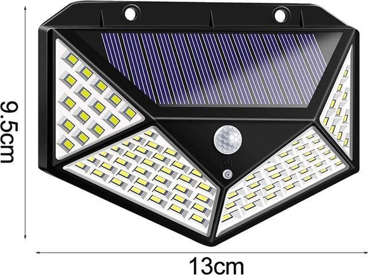 ®Nemiwoo- Solar Lamp Buiten - Wandlamp 2022 Model - 100 LED Tuinverlichting - Verlichting Op Zonne-energie - IP65 Waterdicht - Buitenverlichting - Buitenlamp Op Solar Verlichting - Bewegingssensor & Nachtsensor - Tuinlamp Op Zonne-energie |