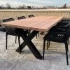 Tuintafel Douglas 220 Cm X 90 Cm | Stalen Poten | + Montage | Duurzame Eettafel | Onderhoudsarm 6-8 Personen | Geschaafd Hout | DuuMaa