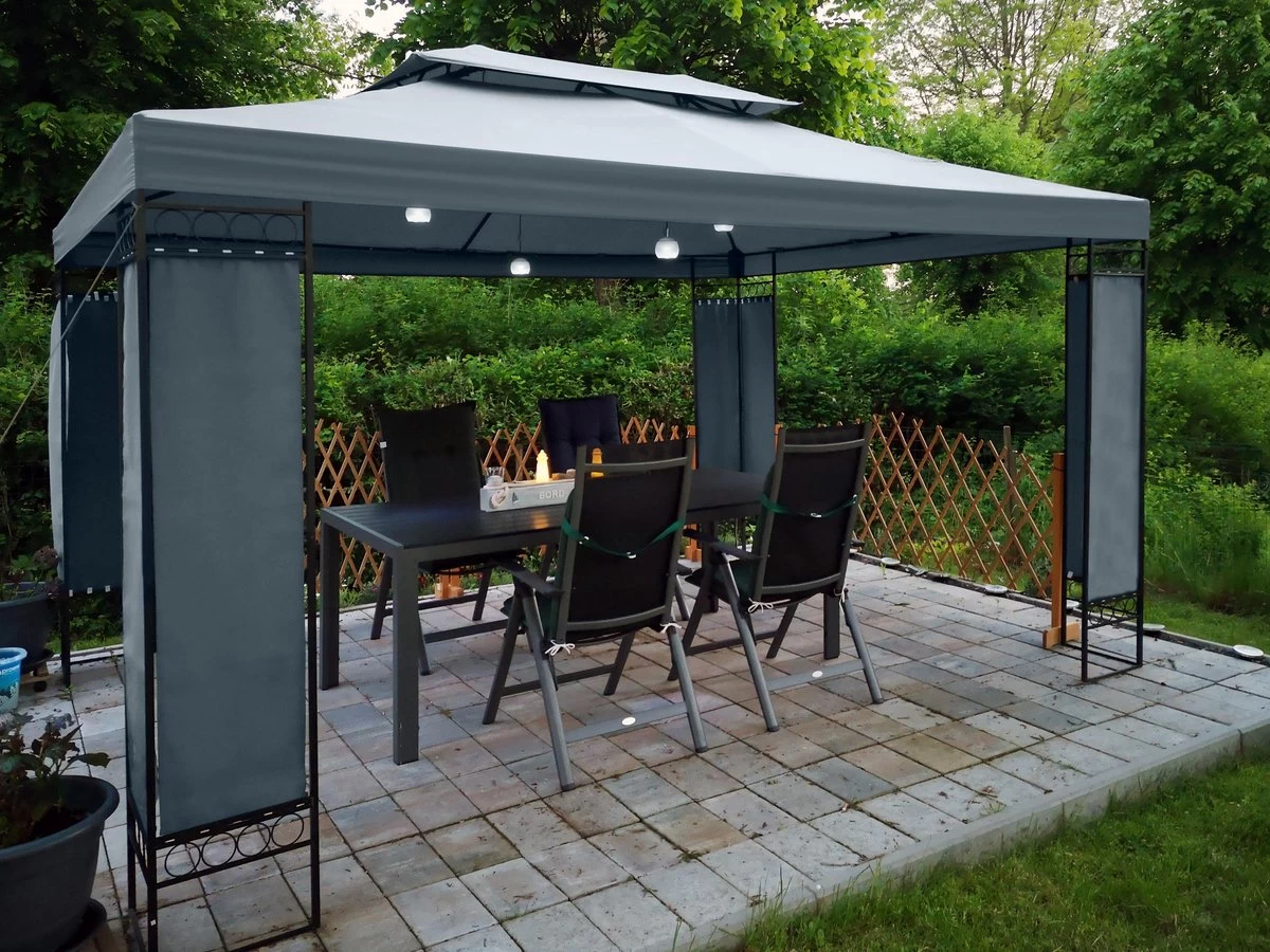 Casaria Paviljoen Lorca 3x3m - UV-bescherming 50+ Metaal - Antraciet - Afbeelding 6