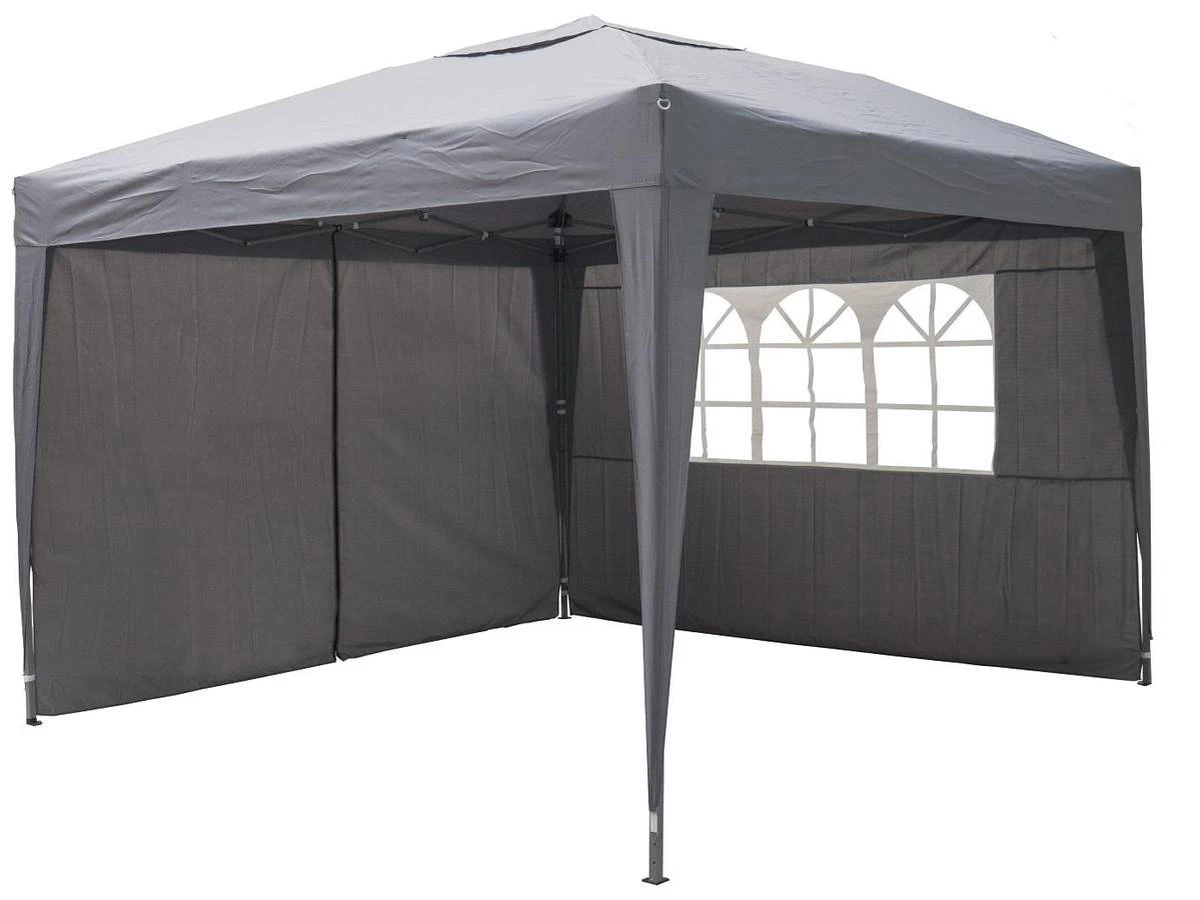Garden Royal Partytent 3x3m Easy Up Grijs Met 4 Zijwanden - Afbeelding 3
