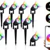 Bolt Electronics ® Tuinspot – Tuinverlichting LED Buiten – Hanglamp Buitenverlichting – Prikspot Buitenlamp - RGB Lamp – Bedienbaar Via App Tuinlamp – IP68 Waterdicht Muurlamp – Wandlamp – Verlichting Terras En Tuin – 9 Stuks