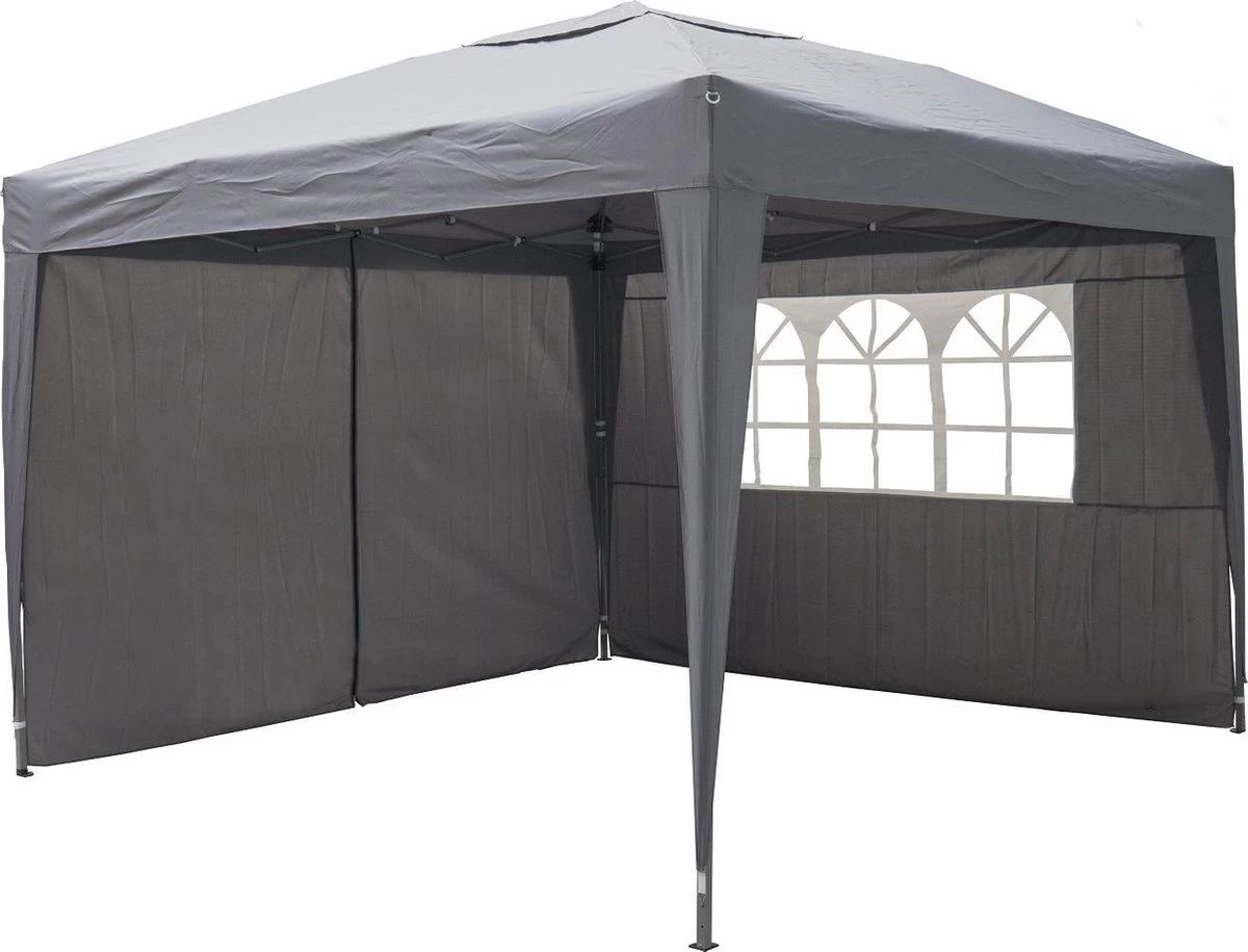 Garden Royal Partytent 3x3m Easy Up Grijs Met 2 Zijwanden